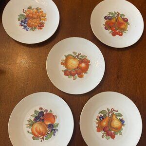 5 Vintage Bareuther Waldsassen Bavaria porcelain fruit / salad / dessert plates